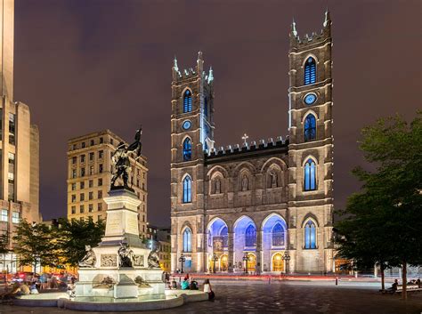 Visit Canada and Explore Montreal Quebec Gothic Revival Notre-Dame Basilica