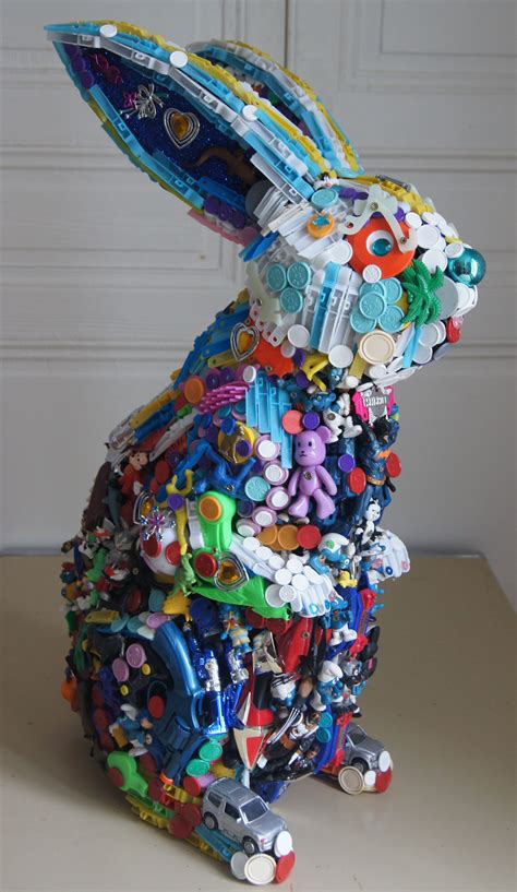 Rabbit Robert Bradford recycled toy art Rabbit