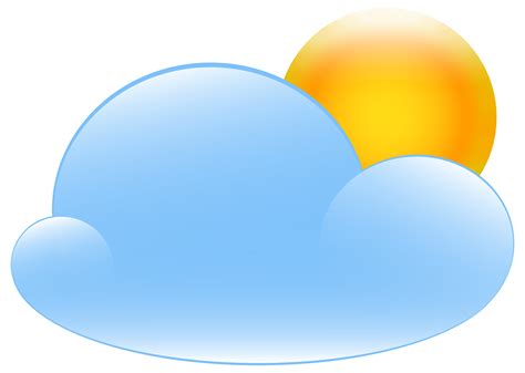 Partly Cloudy with Sun Weather Icon PNG Clip Art - Best WEB Clipart