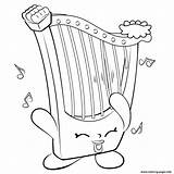 Harp Musical Instrument Shopkins Season 5 Coloring Page Printable sketch template