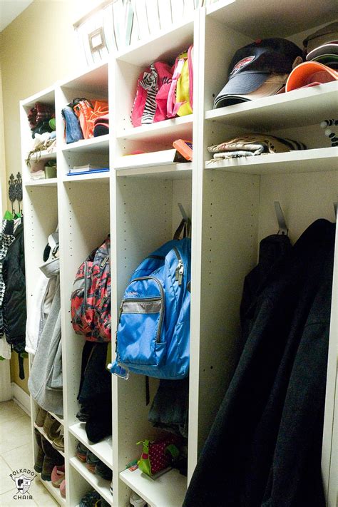 IKEA Hack; DIY Mudroom lockers from IKEA bookcases - the Polka Dot Chair