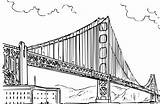 Golden Gate Bridge Coloring Page sketch template