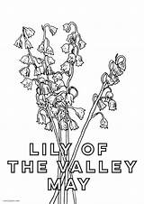 May Lily Of The Valley Birth Flower Background & Coloring Page – Canary  sketch template