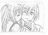 Anime People Kissing Coloring Pages Sketch Page sketch template