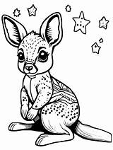 Cute Baby Kangaroo Coloring Page · Creative Fabrica sketch template