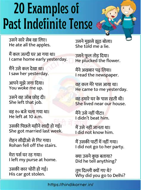 Past Indefinite Tense In Hindi Simple Past Tense In H - vrogue.co