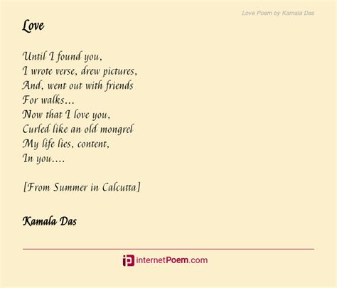 Love Poem by Kamala Das