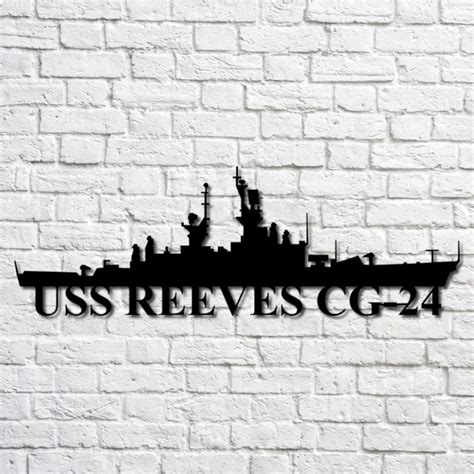 Uss Reeves Cg-24 Navy Ship Metal Art, Gift For Navy Veteran, Navy Ships Silhouette Metal Art ...