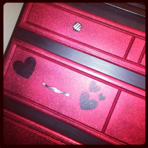 Glitter spray paint to an old dresser makes for a happy little girl! #glitter #painted dresser # ...