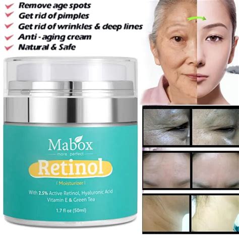 Retinol Moisturizer Face Cream Vitamin E Collagen Retin Anti Aging Wrinkles Acne Hyaluronic Acid ...