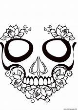 Sugar Skull Hot Calavera Coloring Page Printable sketch template