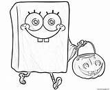 Spongebob Halloween Coloring Page Printable sketch template