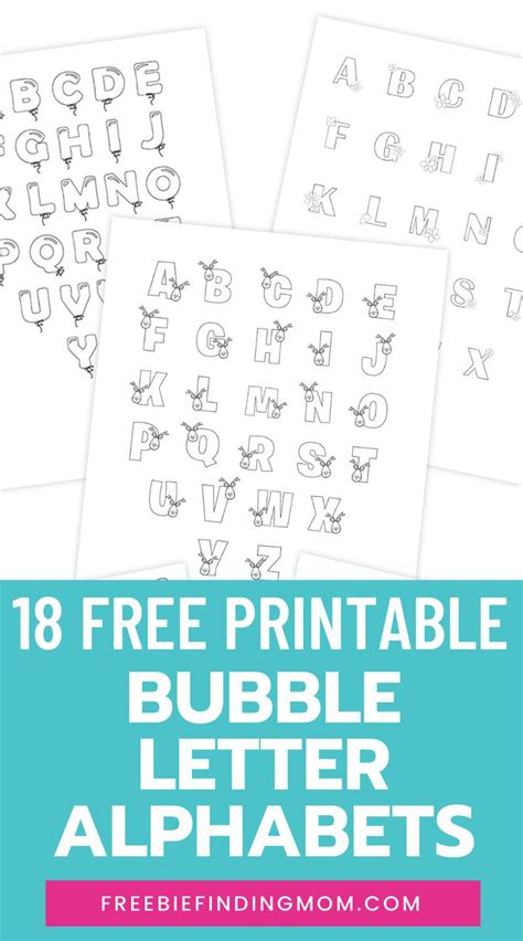 18 Free Printable Bubble Letters Templates - Freebie Finding Mom | Bubble letter fonts ...