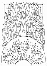 Fire Flames Coloring Pages sketch template