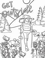 Hiking Coloring Page sketch template