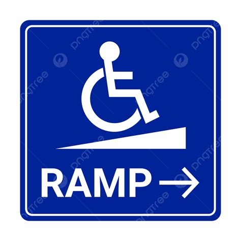 Wheelchair Ramp Right Arrow Sign, Wheelchair Ramp Right Arrow, Wheelchair Ramp Sign, Wheelchair ...