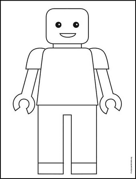 Easy How to Draw a Lego Tutorial Video and Lego Coloring Page | Lego coloring pages, Lego ...