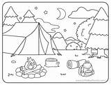 Camping Coloring Page  Little Bee Family sketch template