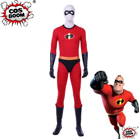 COSBOOM Incredibles 2 Mr. Incredible Suit Cosplay Costume Adult Men's Halloween Carnival ...