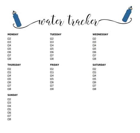 Free water tracker printable | Customizable | Instant Download
