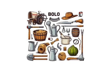 Premium Vector | Bolo farm tools vector illustration