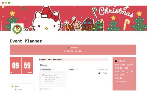 Event Planner (Christmas Aesthetic) | Notion Template