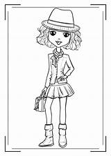 Free Fashion Model Coloring Page sketch template