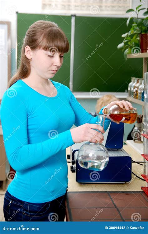 A Student Conducts an Experiment in Chemistry Lab Stock Photo - Image of assistent, expertise ...