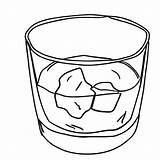 Ausmalbild Whiskyglas Schwarz Weiß · Creative Fabrica sketch template