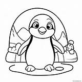 Cute Penguin In Front Of Igloo Coloring Page 32234 25485 sketch template