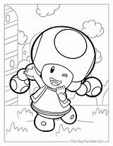 Mario Toad Coloring Pages Free sketch template