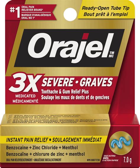 Orajel Severe Toothache & Gum Relief Plus Triple Medicated Gel — The Health Depot