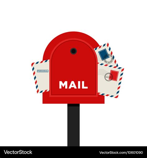 Mailbox letter flat design icon Royalty Free Vector Image