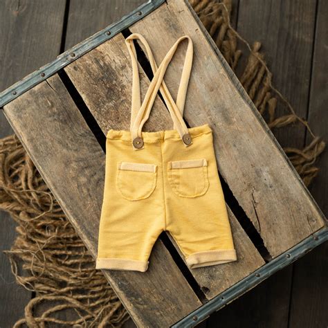 *Clearance* Mustard Newborn Suspenders – Sweet Baby Photo Props