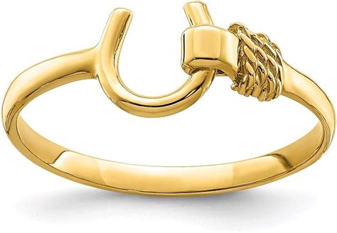 Amazon.com: 14K Yellow Gold Horseshoe Ring Size 7: Jewelry