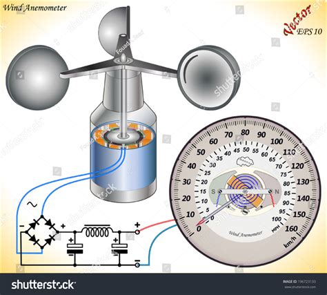 Wind Anemometer - Circuit Diagram Stock Vector Illustration 196723133 : Shutterstock