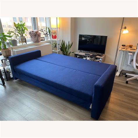 IKEA FRIHETEN Sleeper Sofa in Blue - AptDeco