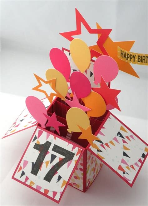 3D Birthday Card Box Card with Balloons