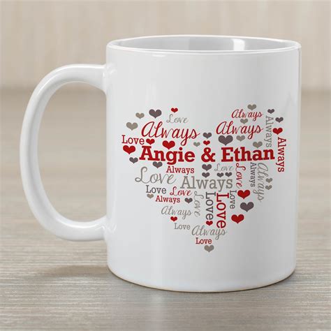 Couples Heart Word-Art Personalized Mug | GiftsForYouNow