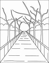 One Point Perspective Drawing Sketch Coloring Page sketch template