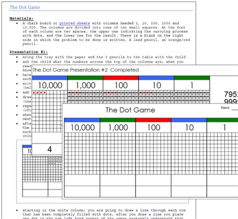 The Dot Game | Dots game, Math materials, Montessori math