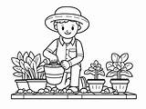 Easy Coloring Garden Scene  Page sketch template