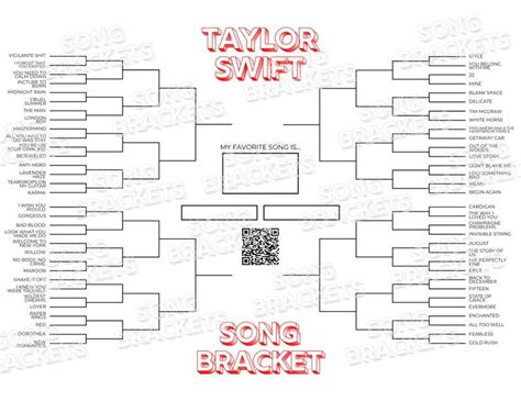 Immediately download and print out this song bracket, to figure out what your favorite song by ...