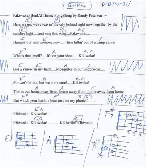 Kikiwaka (Bunk'd Theme Song) Guitar Chord Chart in E - REAL KEY ...