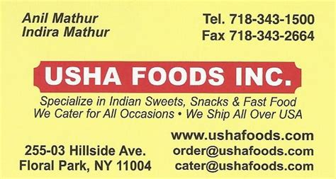 Usha Foods Inc. |The Queens Village Republican Club Online