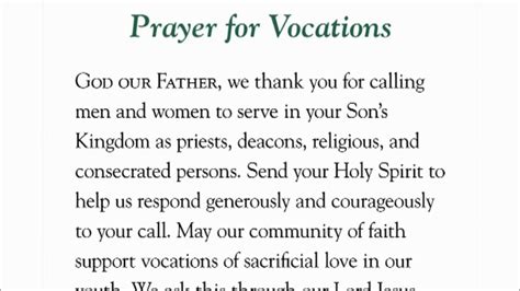 A Prayer For Vocations - CHURCHGISTS.COM