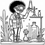 Coloriage Dune Femme Scientifique Noire · Creative Fabrica sketch template