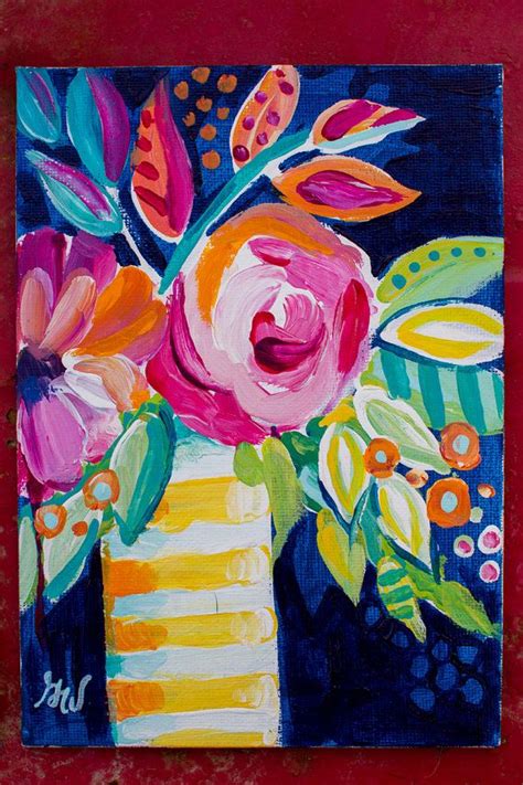 Study of Abstract Flowers No. 01- ORIGINAL ACRYLIC PAINTING | My Art | Pinterest | Acrylics ...
