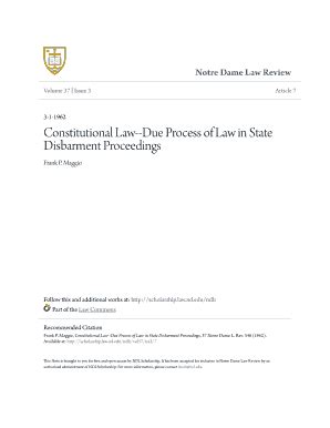 Fillable Online scholarship law nd Constitutional Law--Due Process of Law in State Disbarment ...