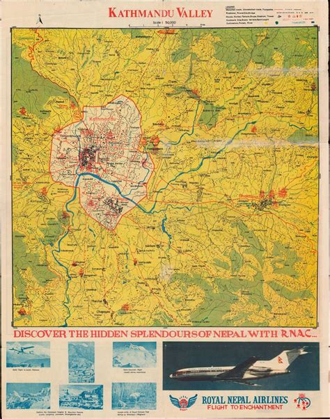 Kathmandu City. / Kathmandu Valley.: Geographicus Rare Antique Maps